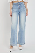 Ezra's High Rise Wide Leg Button Up Denim