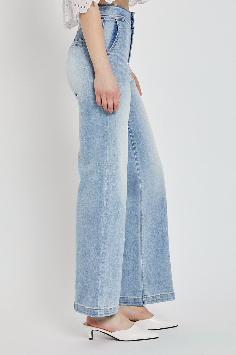 Ezra's High Rise Wide Leg Button Up Denim