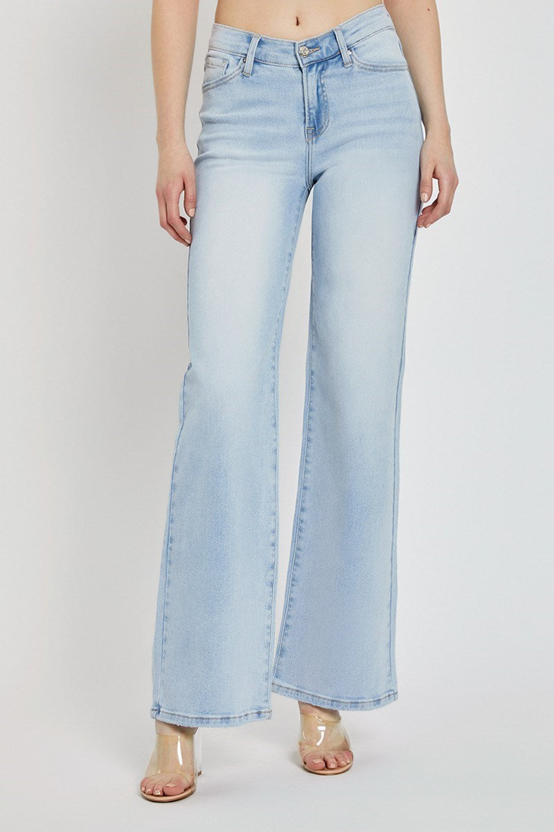 Levi's Mid Rise Wide Leg Dipped Waist Denim