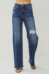 Eleanor's Distressed Wide Leg Jeans