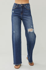 Eleanor's Distressed Wide Leg Jeans