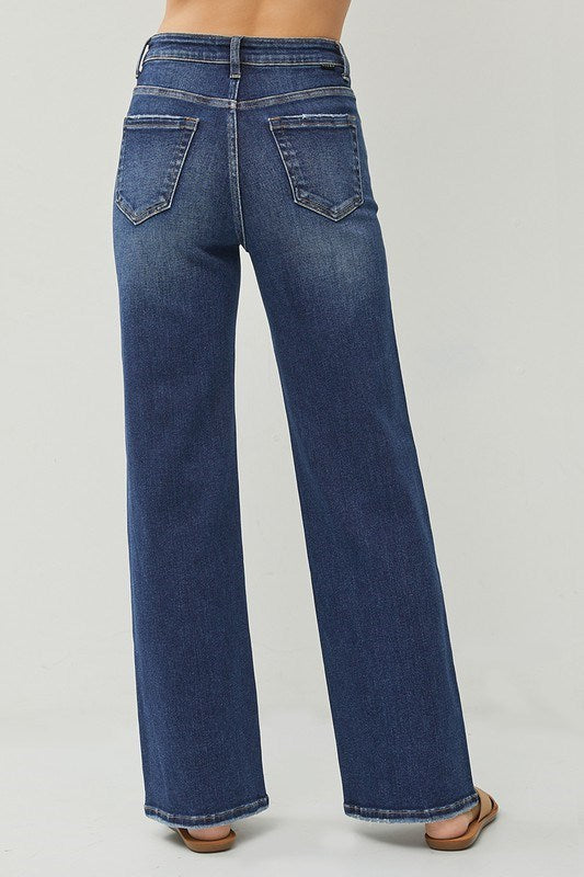 Eleanor's Distressed Wide Leg Jeans