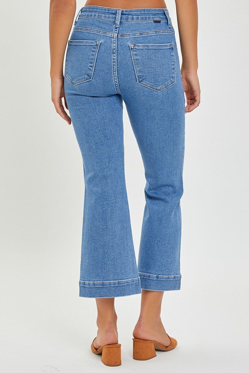High Rise Front Pocket Ankle Jeans