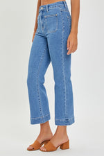 High Rise Front Pocket Ankle Jeans