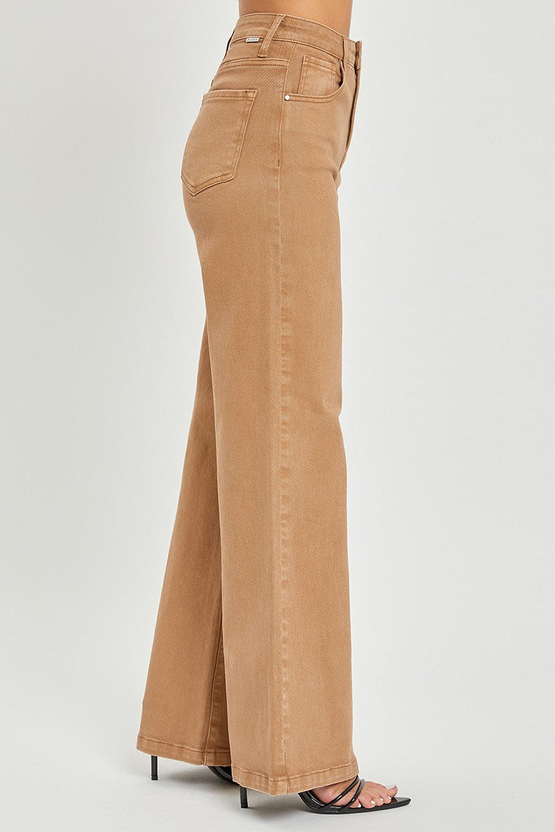 High Rise Tummy Control Wide Leg Jeans