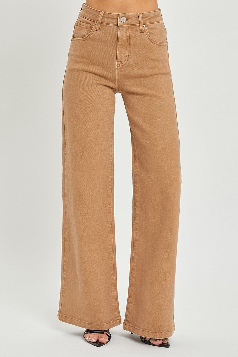 High Rise Tummy Control Wide Leg Jeans