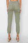 High Rise Olive Cargo Jogger Denim