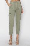 High Rise Olive Cargo Jogger Denim