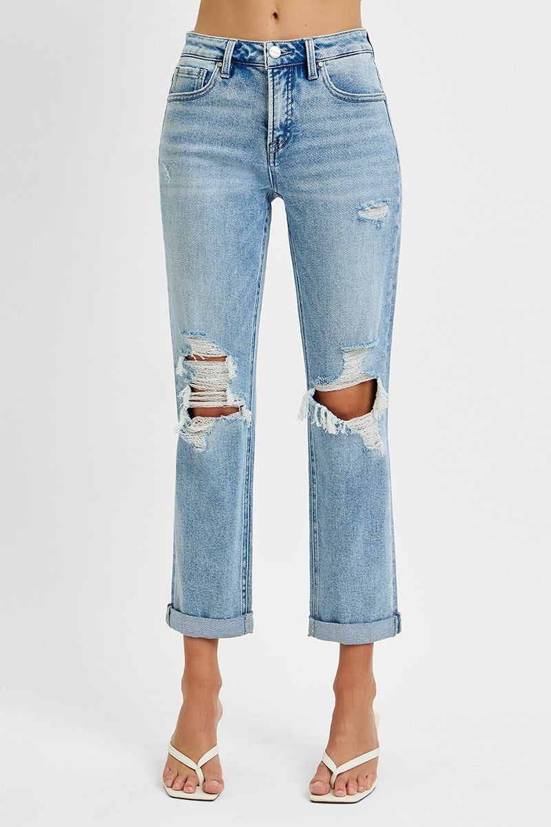 Riley's Tummy Control Double Rolled Jeans
