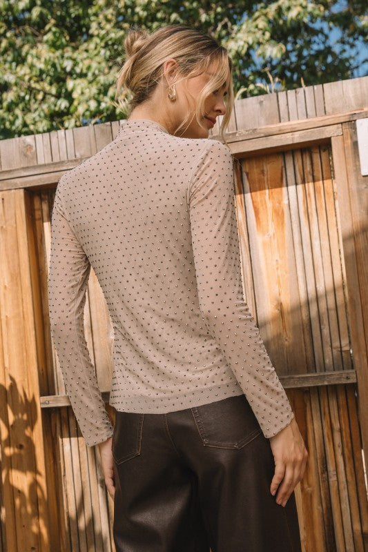 Studded Mesh Staple Top