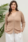 Button Down Sheer Knit Cardigan