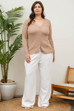Button Down Sheer Knit Cardigan