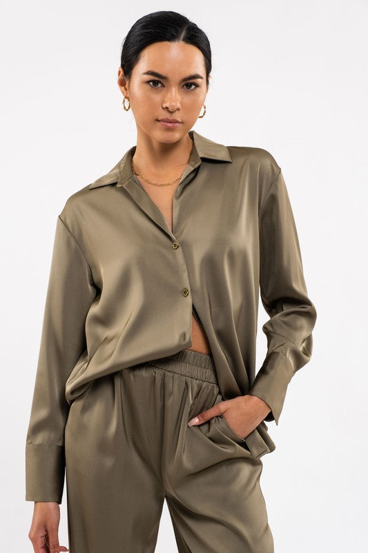 Only With You Satin Blouse