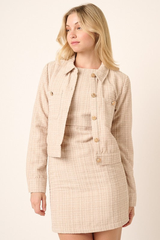 Feeling Fancy Tweed & Gold Jacket