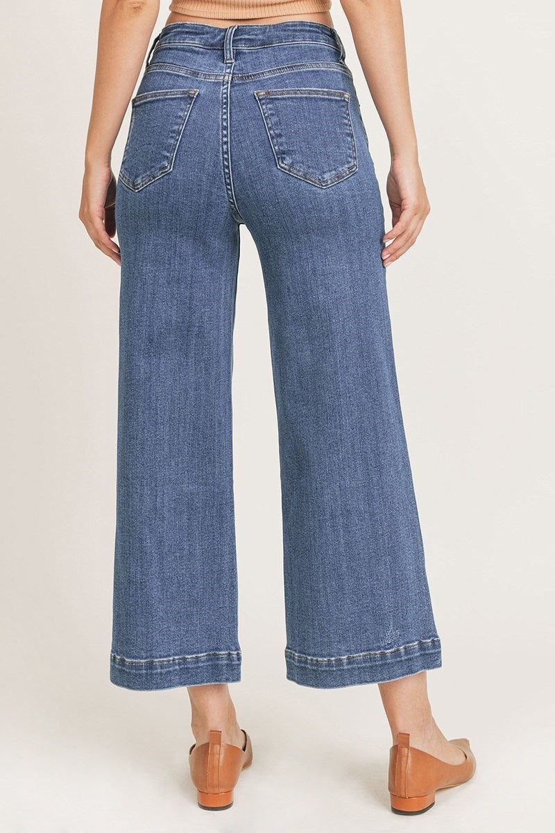 Curvy High Rise Ankle Wide Leg Jean