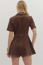 For Keeps Espresso Denim Romper