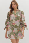 Pretty Please Floral Tie Sleeve Dress