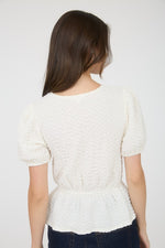 Grace in the Season Peplum Bow Top