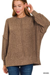 Brushed Center Seam Oversized Sweater