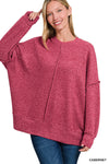 Brushed Center Seam Oversized Sweater