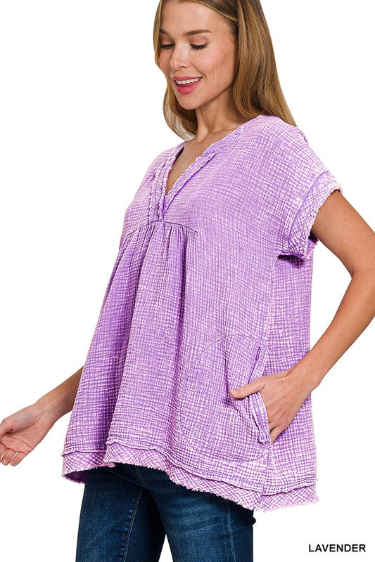 Elise's Double Gauze Raw Edge Shirt