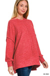 Brushed Center Seam Oversized Sweater