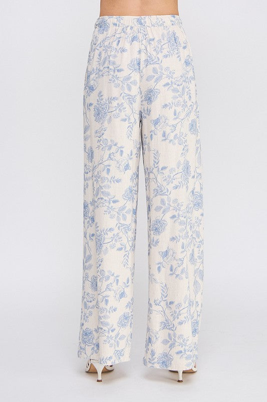 When in Greece Linen Floral Pants