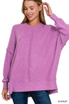 Brushed Center Seam Oversized Sweater