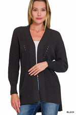 Eyelet Open Cardigan Sweater