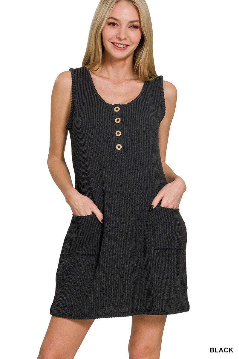 Corded Rib Sleeveless Mini Dress