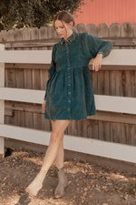 In the Family Corduroy Button Dress