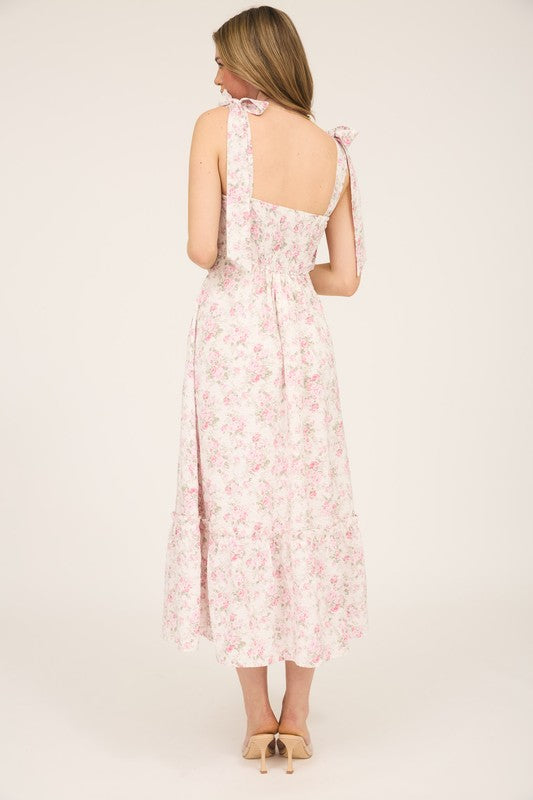 Tia's Floral Tie Strap Dress