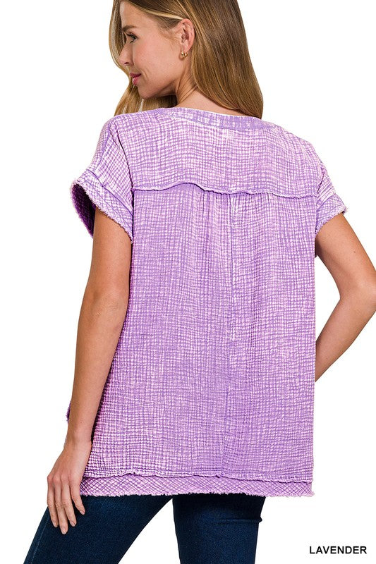 Elise's Double Gauze Raw Edge Shirt