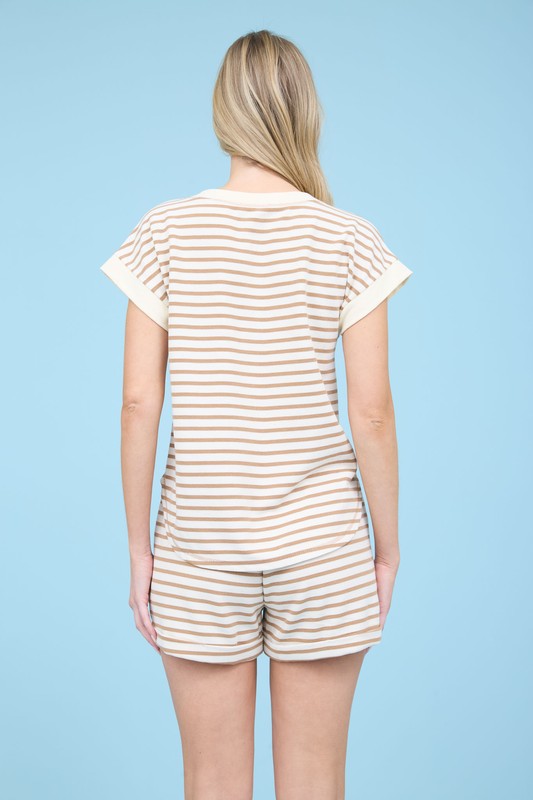 Heather's Snap Button Henley Knit Top