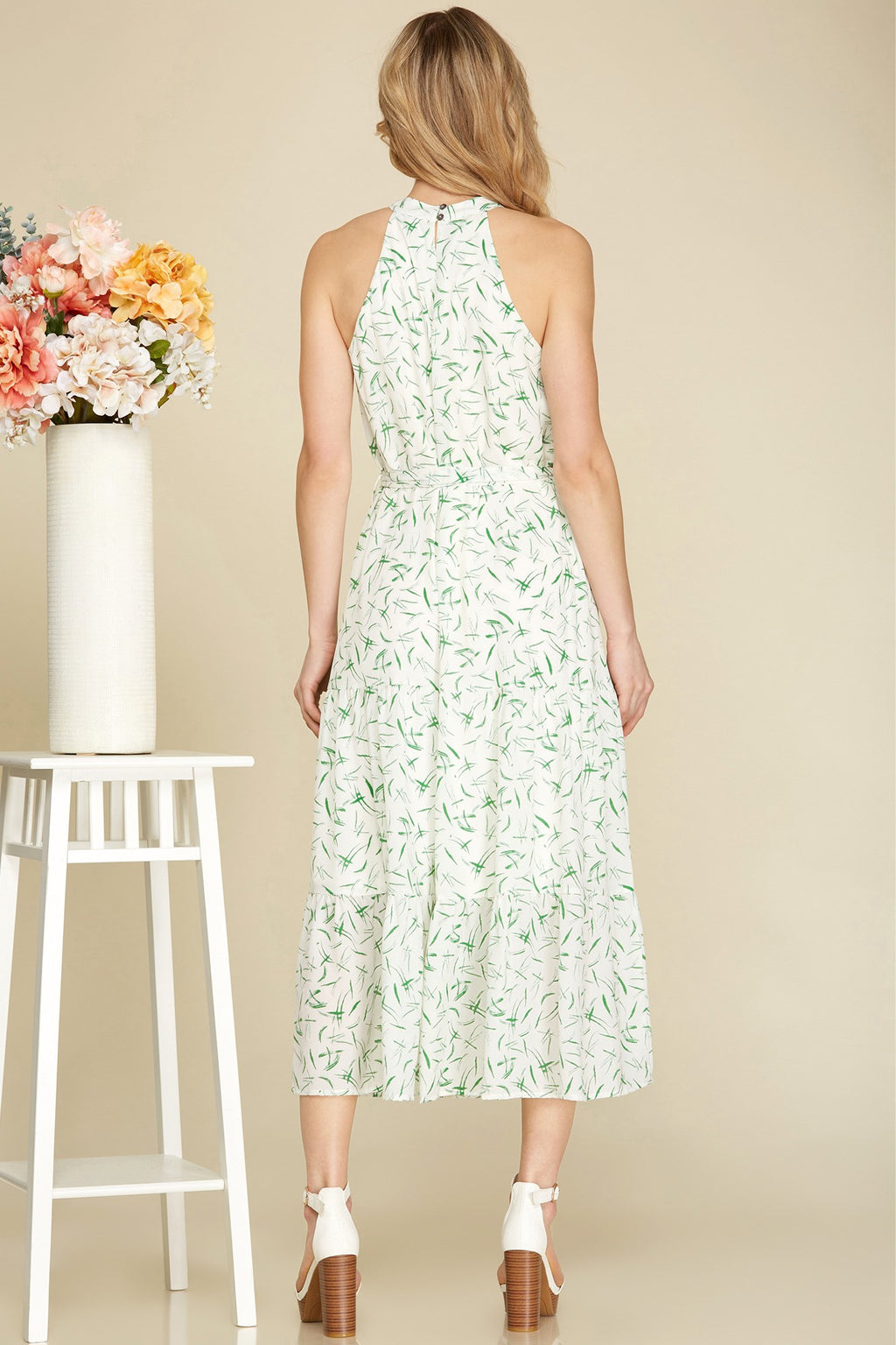Living A Dream High Neck Midi Dress
