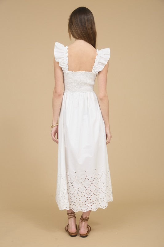 Evie's Eyelet Hem Midi Dress