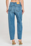 High Rise Barrel Denim W Center Seams