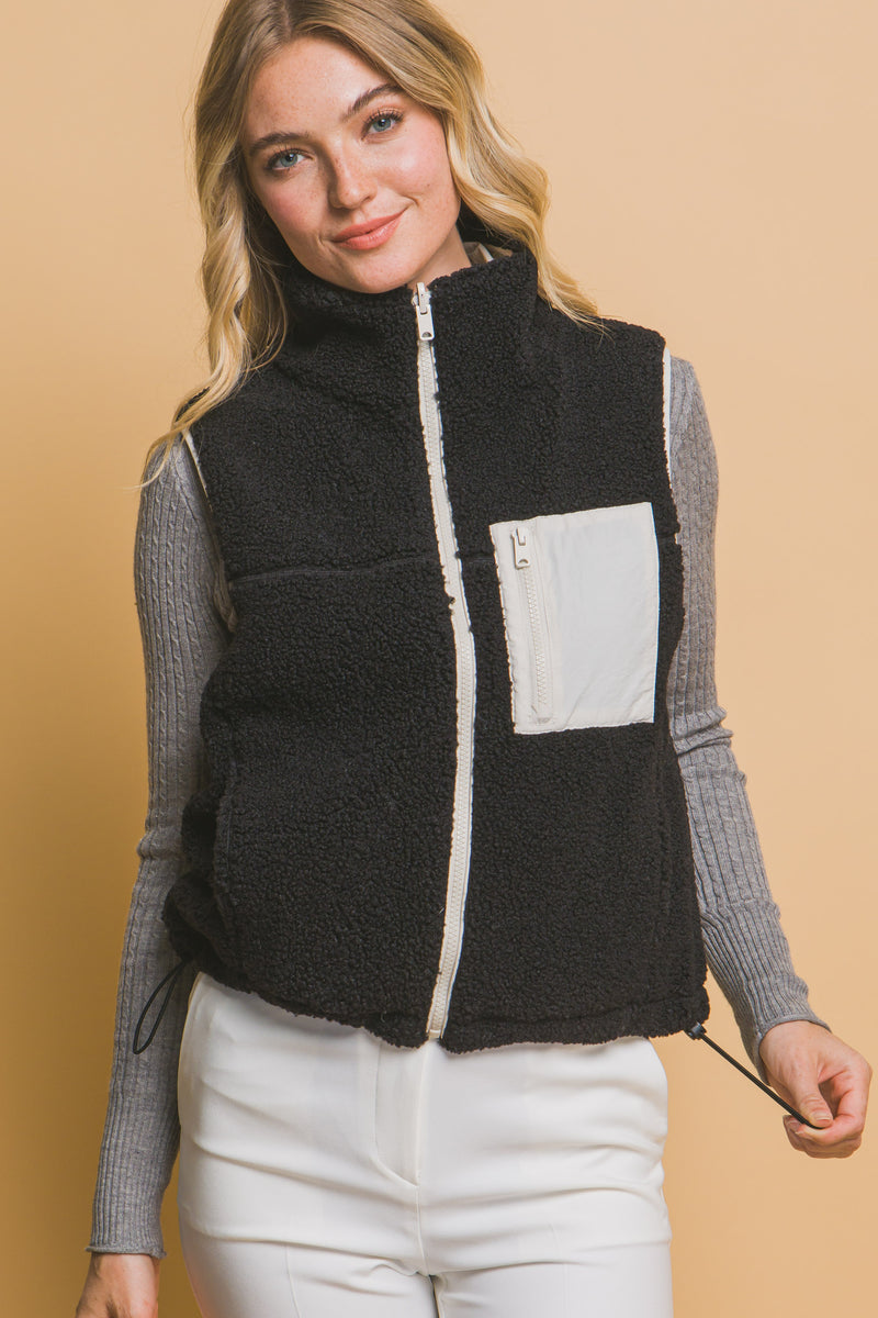 Reversible Fleece Vest With Side Pockets
