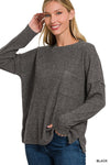 Soft Ribbed Sweater w/ Pocket