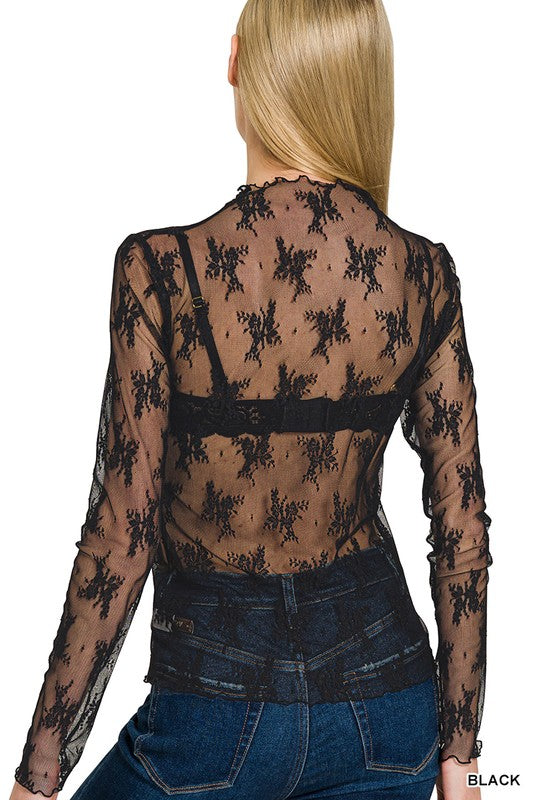Lacy's Lace Long Sleeve Layering Top
