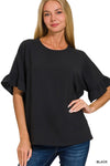 Woven Airflow Ruffle Top