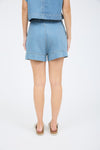 High Waist Cambray Denim Shorts