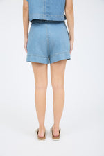 High Waist Cambray Denim Shorts