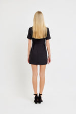 Double Bow Short Sleeve Mini Dress