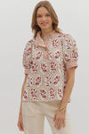 Hope Floats High Collared Blouse