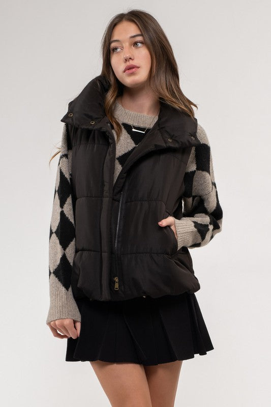 Solid Puffer Vest