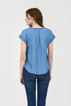 Chambray SplitNeck Blouse