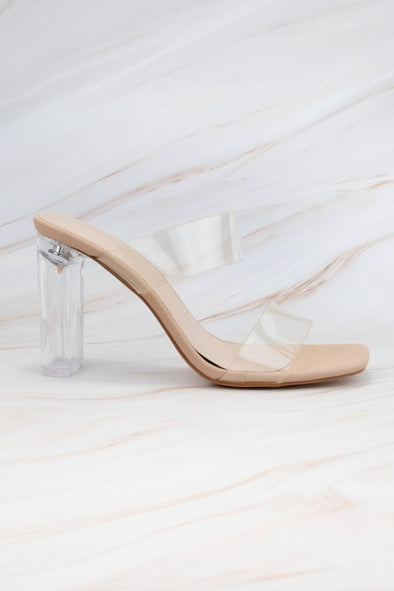 All The Time Nude & Clear Heels