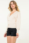 Classic Pearl Vneck Cardigan