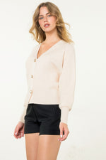 Classic Pearl Vneck Cardigan